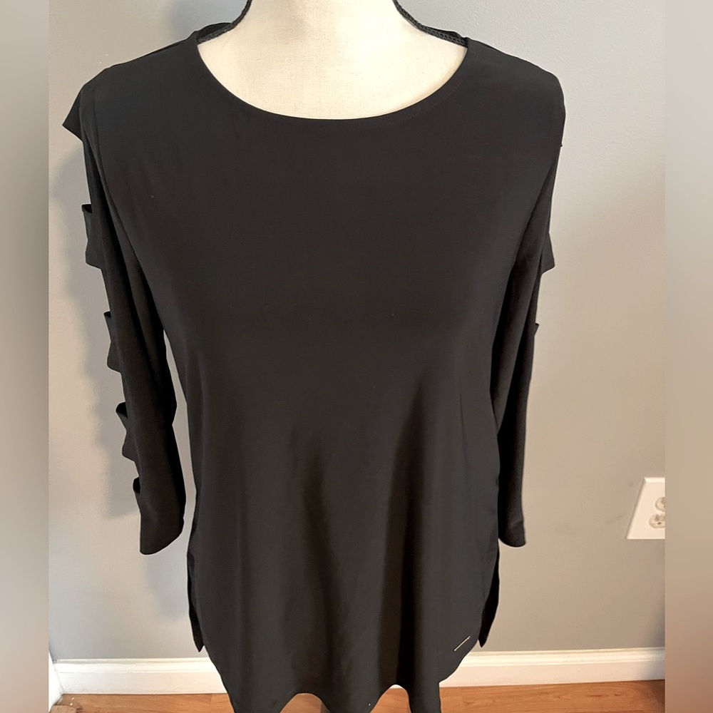 Anne Klein Black Blouse with cutout sleeves
